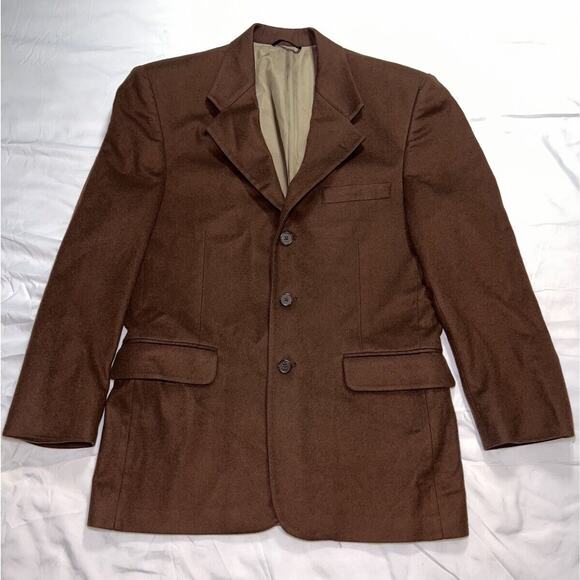 Fioravanti Couture Blazer Men’s Size 38S Brown 100% Cashmere 3 Button Office - Picture 1 of 16